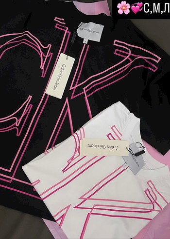 Kadın Pembe Baskılı Mini Tişört Calvin Klein