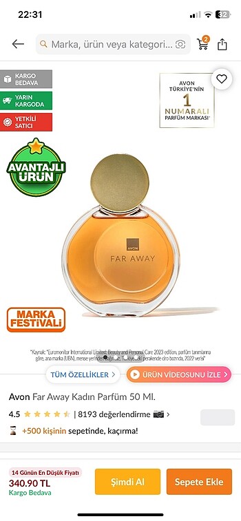 Beden Avon Far Away Parfüm