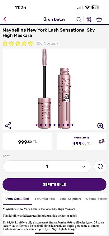 Maybelline Maybelline sky high maskara