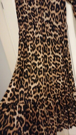 40 Beden Leopar elbise