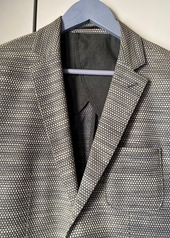 Gri Erkek Düğmeli Ofis Takım Elbise Ceketi - Görsel 4