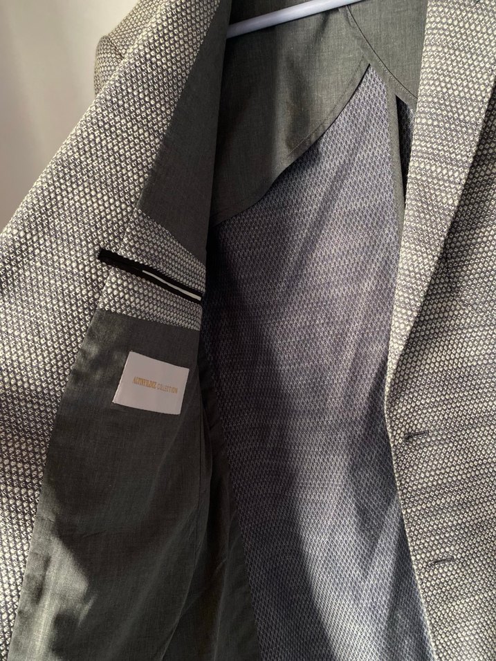 Gri Erkek Düğmeli Ofis Takım Elbise Ceketi - Görsel 2