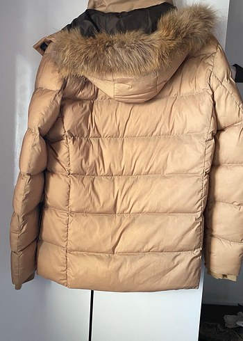 Kadın Bej Suni Kürklü Midi Kışlık Mont - Görsel 8