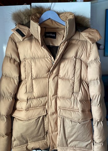 Kadın Bej Suni Kürklü Midi Kışlık Mont - Görsel 3