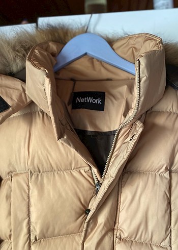 Kadın Bej Suni Kürklü Midi Kışlık Mont - Görsel 2