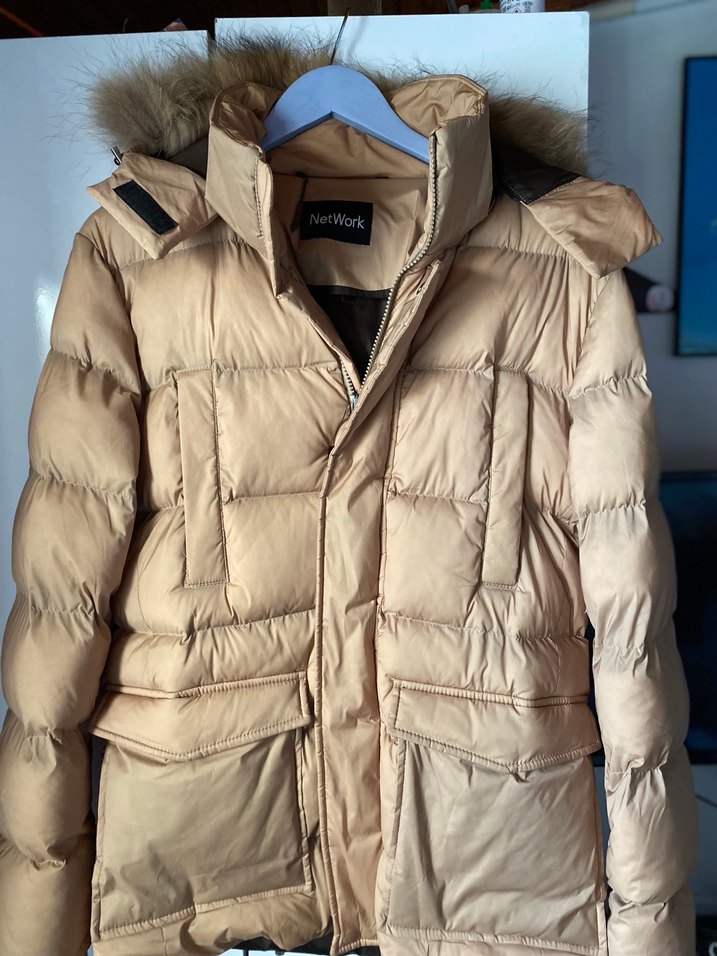 Kadın Bej Suni Kürklü Midi Kışlık Mont - Görsel 3