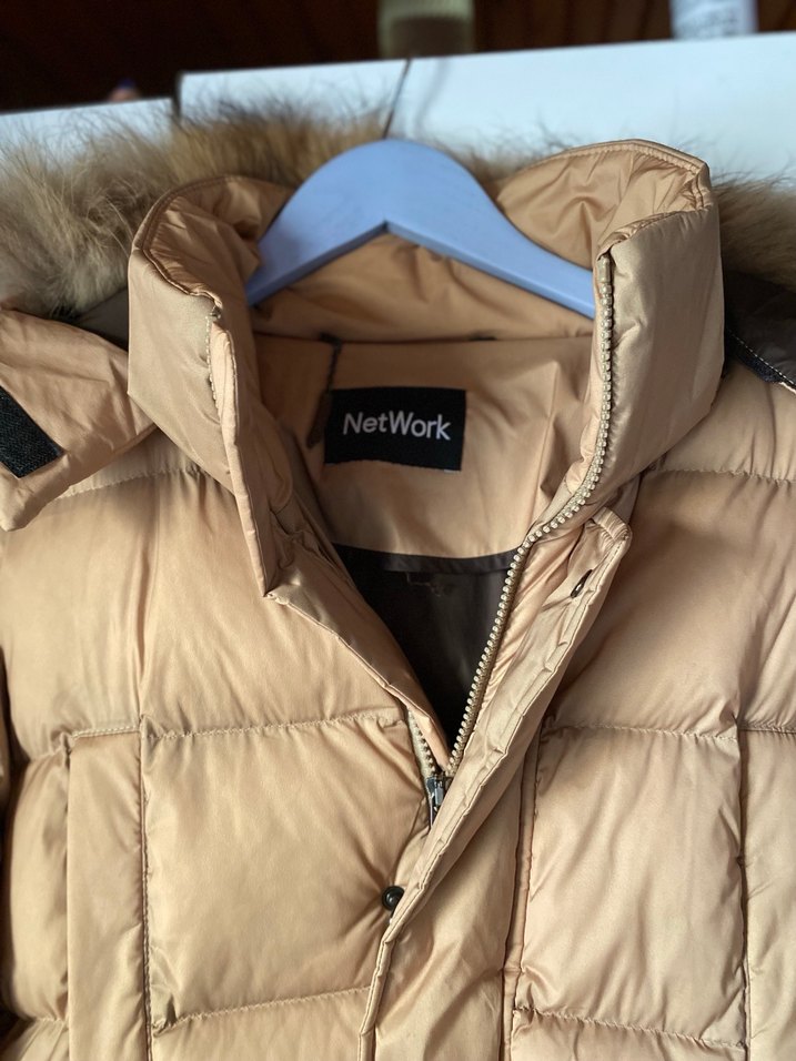 Kadın Bej Suni Kürklü Midi Kışlık Mont - Görsel 2