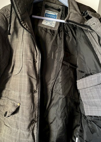 Düğmeli Gri Erkek Midi Mont - Görsel 4