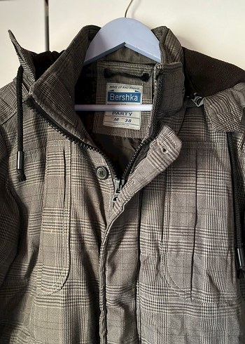 Düğmeli Gri Erkek Midi Mont - Görsel 2