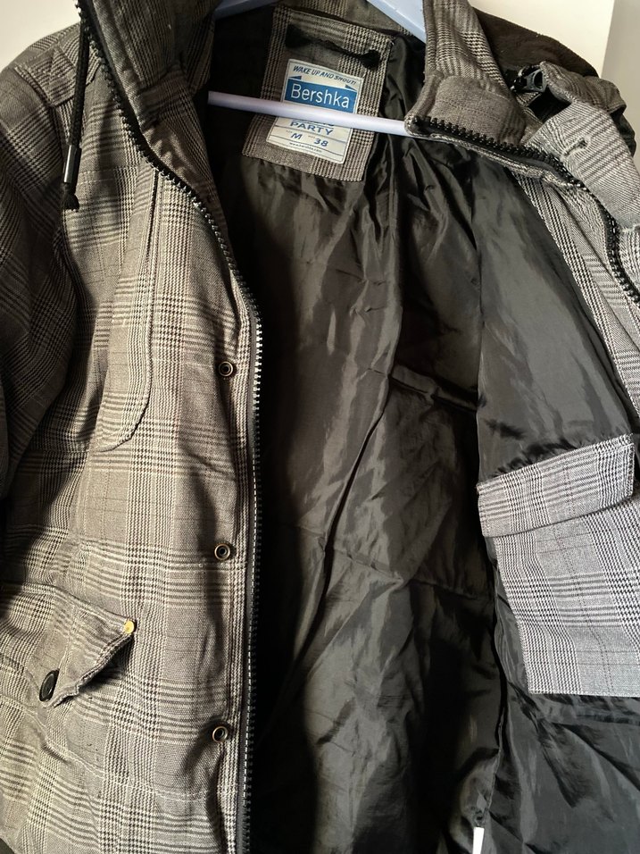 Düğmeli Gri Erkek Midi Mont - Görsel 4