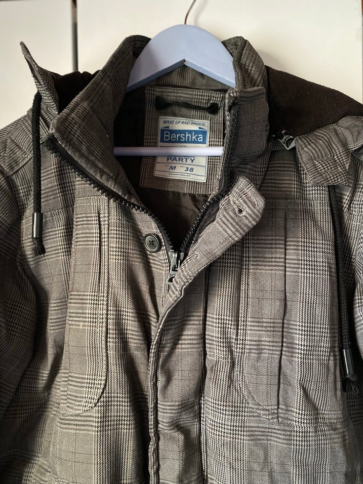 Düğmeli Gri Erkek Midi Mont - Görsel 2