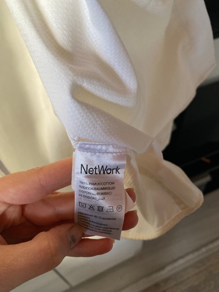 Düğmeli Beyaz Keten Erkek Gömlek - Görsel 3