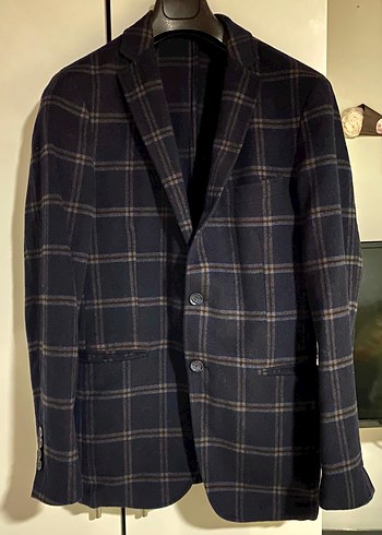 Erkek Siyah Kareli Regular Fit Takım Elbise Ceket - Görsel 3