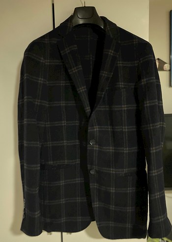 Erkek Siyah Kareli Regular Fit Takım Elbise Ceket - Görsel 2