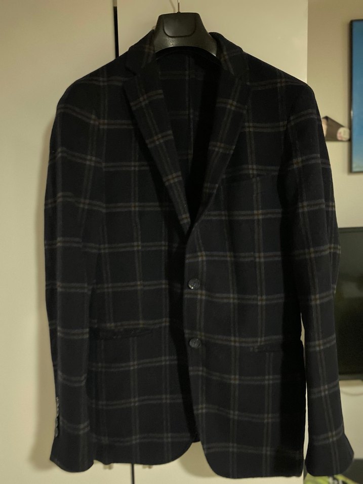 Erkek Siyah Kareli Regular Fit Takım Elbise Ceket - Görsel 2