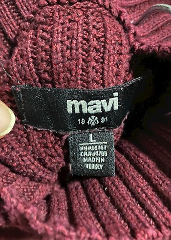 Bordo Boğazlı Örgü Erkek Kazak - Görsel 4