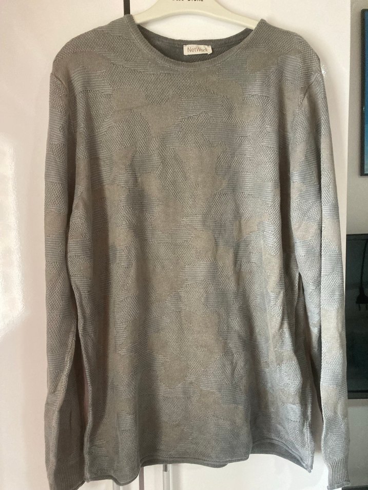 Gri Erkek Triko Uzun Kollu Bisiklet Yaka Kazak - Görsel 2