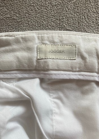 Beyaz Keten Rahat Kesim Kadın Pantolon - Görsel 11