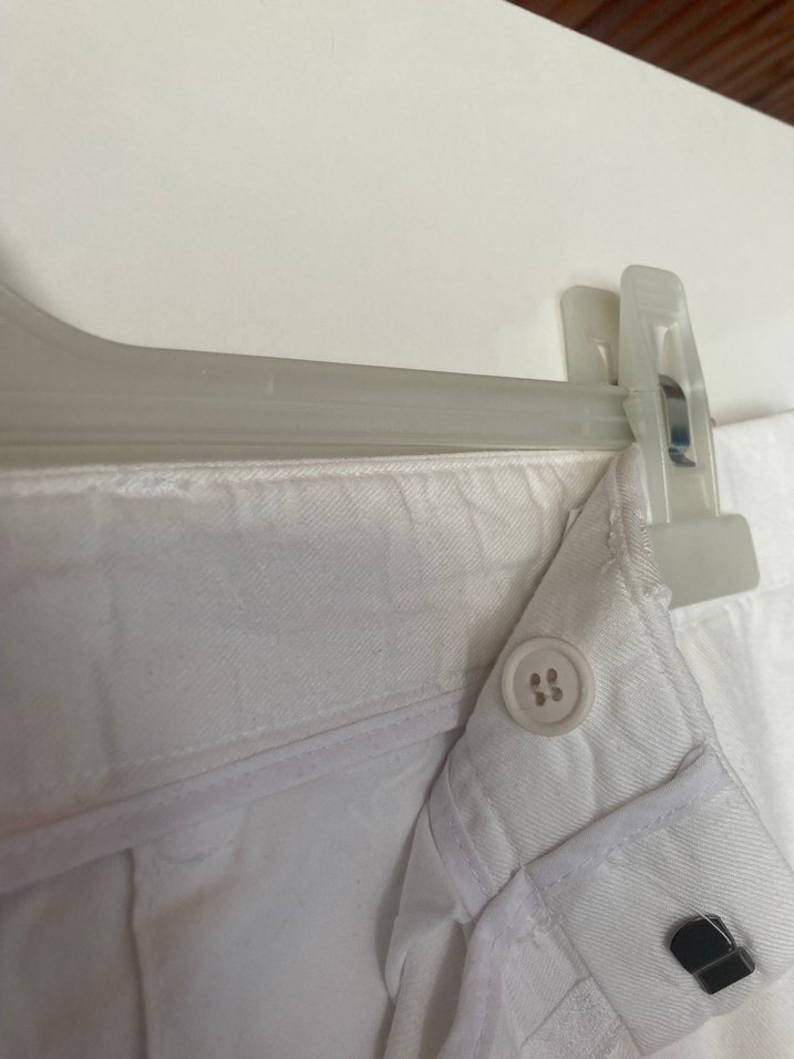 Beyaz Keten Rahat Kesim Kadın Pantolon - Görsel 4