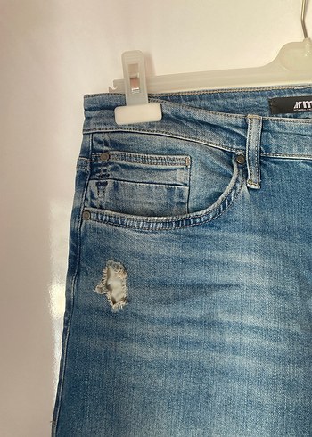 Mavi Düğmeli Erkek Jeans - Görsel 4