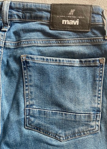 Mavi Düğmeli Erkek Jeans - Görsel 9
