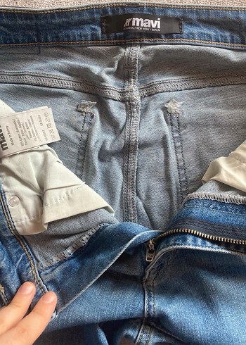 Mavi Düğmeli Erkek Jeans - Görsel 11