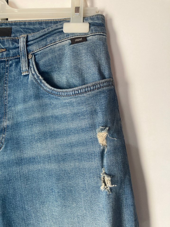 Mavi Düğmeli Erkek Jeans - Görsel 3