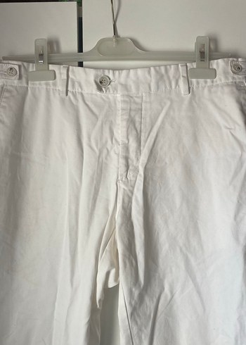 Erkek Beyaz Pamuk Kumaş Pantolon - Görsel 2