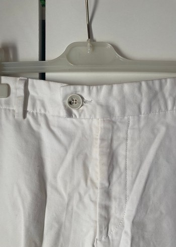 Erkek Beyaz Pamuk Kumaş Pantolon - Görsel 3