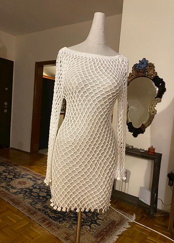 File Uzun Kollu Triko Elbise - Görsel 3