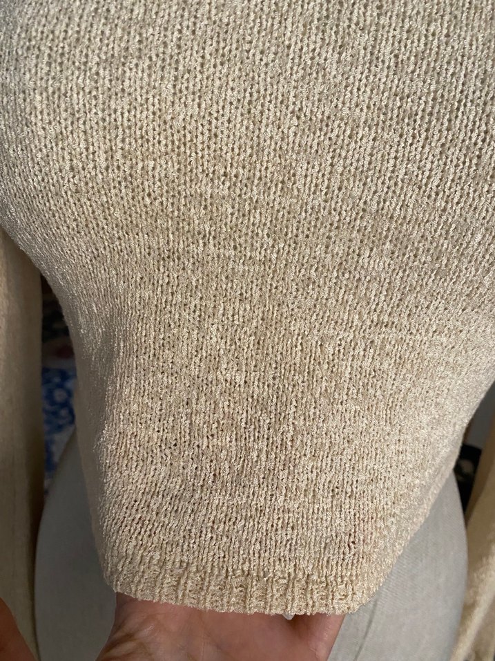 Bej Kadın İnce Örgü Bisiklet Yaka Kazak - Görsel 4