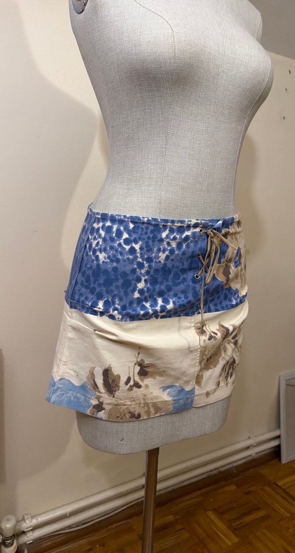 Bohem Stil Bağcıklı Mini Etek Y2K - Görsel 2