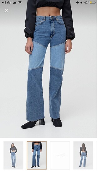 Pull&Bear Kontrast Detay Parçalı Jean