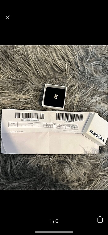 Pandora E harfi charm