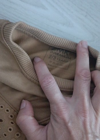 Uzun Kollu Bebek Kız Takım Dantelli Bej - Görsel 3