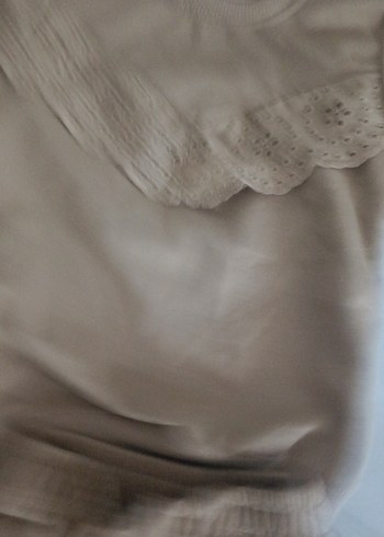 Uzun Kollu Bebek Kız Takım Dantelli Bej - Görsel 2