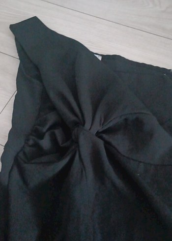 tek omuz abiye yırtmaçlı elbise - Görsel 4