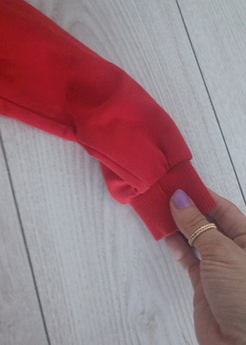 Kız Çocuk Kırmızı Baskılı Sweatshirt - Görsel 4