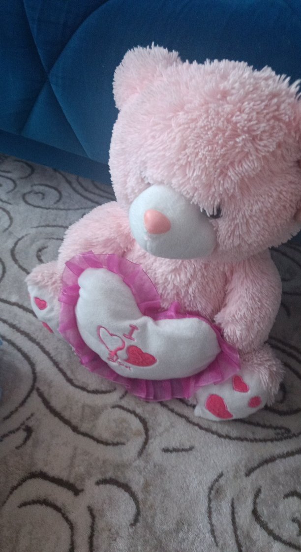 Pembe Peluş Ayıcık ve Bez Bebek - Görsel 5