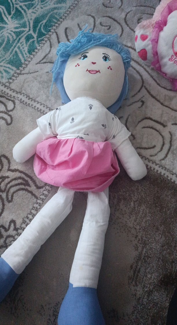 Pembe Peluş Ayıcık ve Bez Bebek - Görsel 4