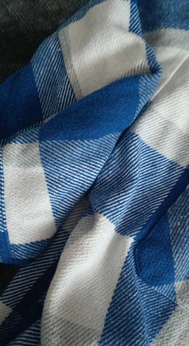 Mavi Ekose Düğmeli Kadın Gömlek - Görsel 4