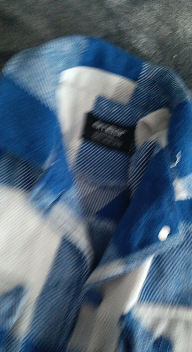 Mavi Ekose Düğmeli Kadın Gömlek - Görsel 3