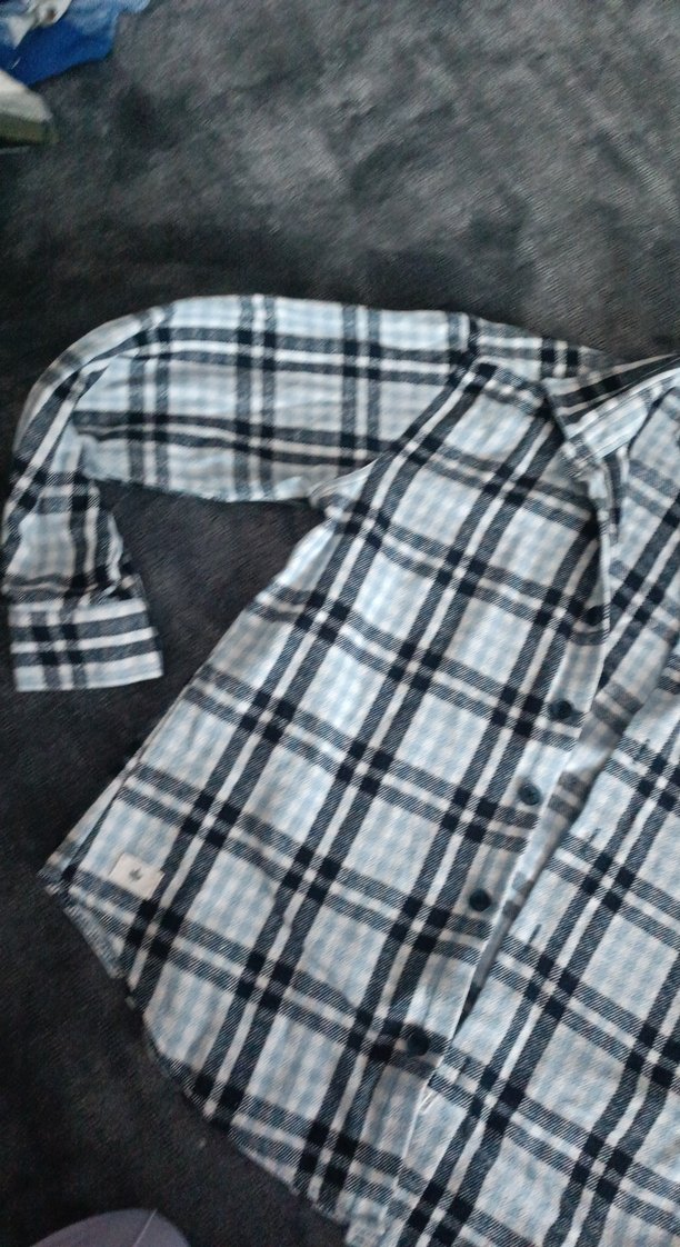 Erkek  Gri Düğmeli Kısa Kollu Gömlek - Görsel 3