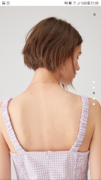 xs Beden Pull&bear lila kısa elbise