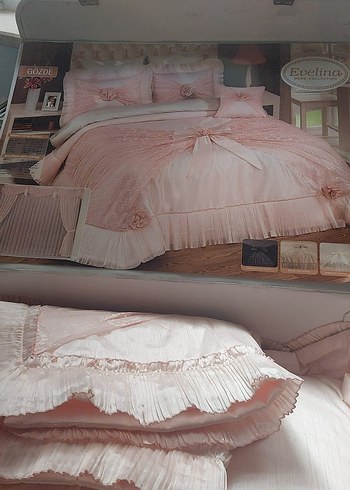 Nakışlı Pembe Yatak Örtüsü Seti - Görsel 2