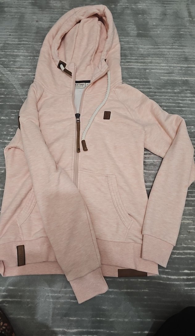 Pembe Kapüşonlu Fermuarlı Spor Sweatshirt naketano marka - Görsel 3