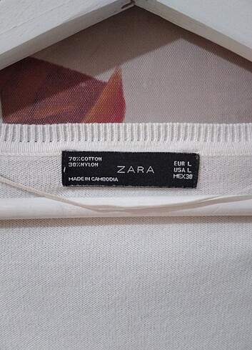 l Beden beyaz Renk Zara marka kadın hırka 