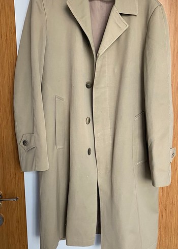 Bej Midi Erkek Klasik Düğmeli Kaban - Görsel 3