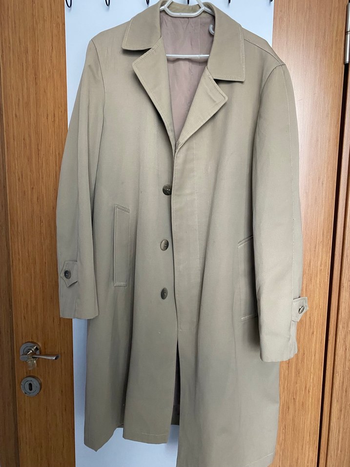 Bej Midi Erkek Klasik Düğmeli Kaban - Görsel 2