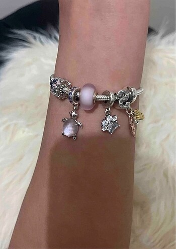 Beden gri Renk Orijinal Pandora pati izi charm